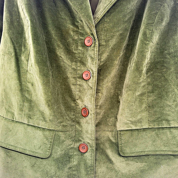 Vintage J L Studio Jessica London Velour 4 Button Single Breasted Blazer Jacket - Picture 6 of 10